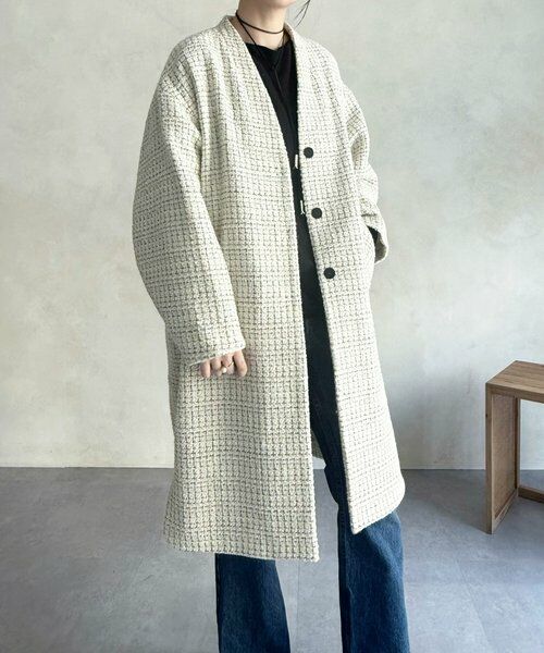 BEARDSLEY / ビアズリー その他アウター | チェックツイードロングコート | 詳細2