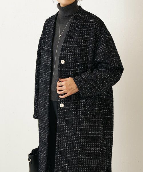 BEARDSLEY / ビアズリー その他アウター | チェックツイードロングコート | 詳細25