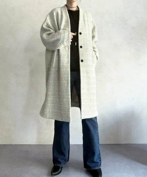 BEARDSLEY / ビアズリー その他アウター | チェックツイードロングコート | 詳細4