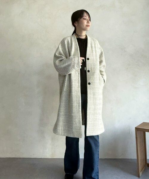 BEARDSLEY / ビアズリー その他アウター | チェックツイードロングコート | 詳細6