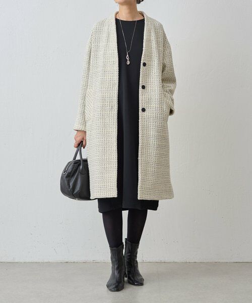 BEARDSLEY / ビアズリー その他アウター | チェックツイードロングコート | 詳細7