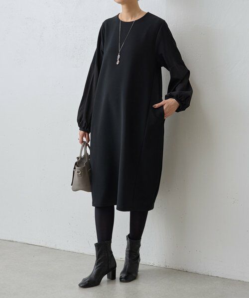 BEARDSLEY / ビアズリー ロング・マキシ丈ワンピース | ソデコンビワンピース | 詳細1