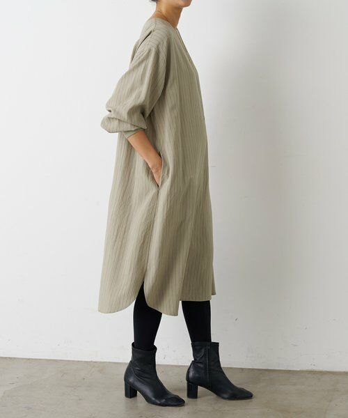 BEARDSLEY / ビアズリー ロング・マキシ丈ワンピース | 《12/11(木)12：00予約開始》袖口ニットシャツワンピース | 詳細2