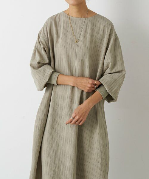 BEARDSLEY / ビアズリー ロング・マキシ丈ワンピース | 《12/11(木)12：00予約開始》袖口ニットシャツワンピース | 詳細4