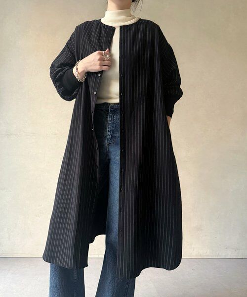 BEARDSLEY / ビアズリー ロング・マキシ丈ワンピース | 《12/11(木)12：00予約開始》袖口ニットシャツワンピース | 詳細7