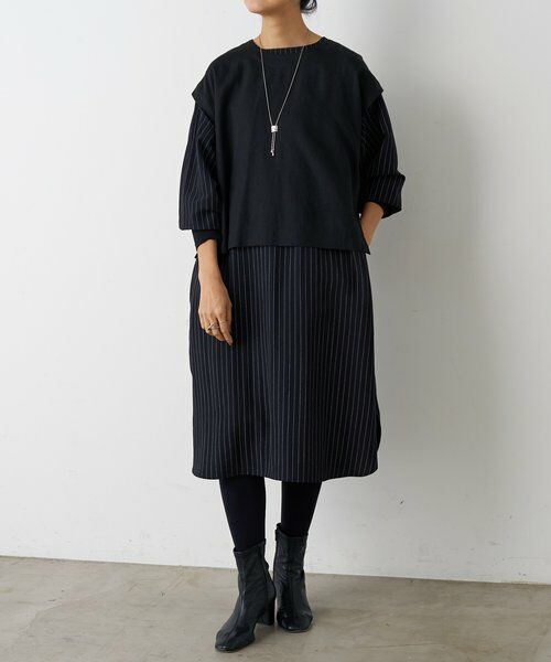 BEARDSLEY / ビアズリー ロング・マキシ丈ワンピース | 《12/11(木)12：00予約開始》袖口ニットシャツワンピース | 詳細21