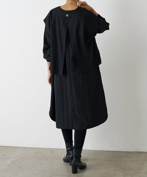 BEARDSLEY / ビアズリー ロング・マキシ丈ワンピース | 《12/11(木)12：00予約開始》袖口ニットシャツワンピース | 詳細22