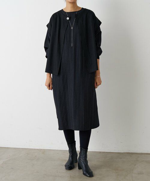 BEARDSLEY / ビアズリー ロング・マキシ丈ワンピース | 《12/11(木)12：00予約開始》袖口ニットシャツワンピース | 詳細24