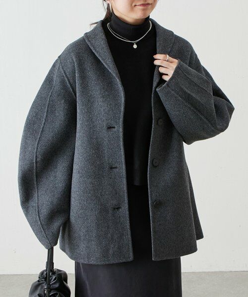 BEARDSLEY / ビアズリー その他アウター | 《RRACE》ショールカラーハーフコート | 詳細13