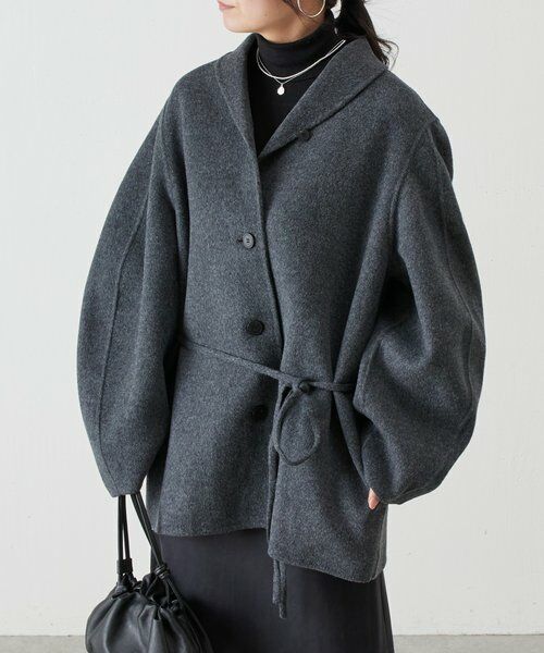 BEARDSLEY / ビアズリー その他アウター | 《RRACE》ショールカラーハーフコート | 詳細4