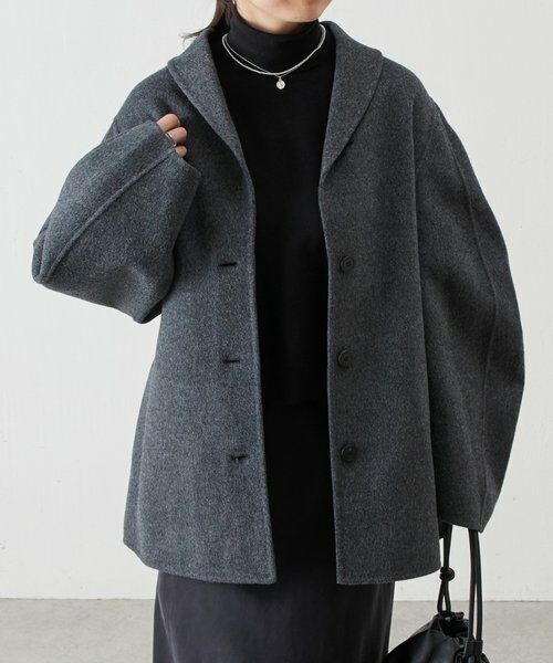 BEARDSLEY / ビアズリー その他アウター | 《RRACE》ショールカラーハーフコート | 詳細10