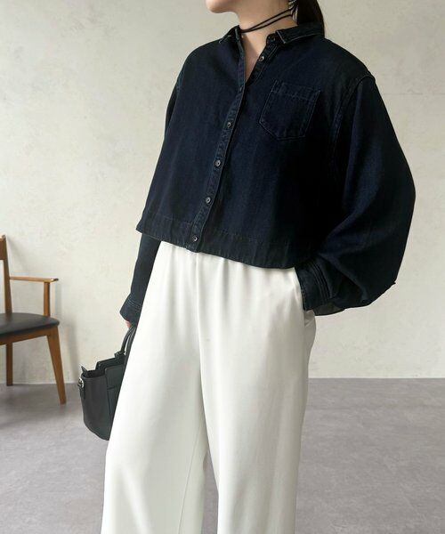 BEARDSLEY / ビアズリー シャツ・ブラウス | 《12/11(木)予約開始》トロミデニムショートシャツ | 詳細13