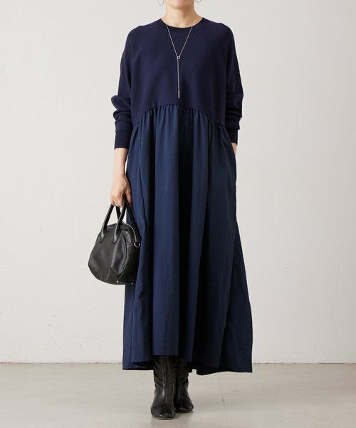 BEARDSLEY / ビアズリー ロング・マキシ丈ワンピース | ニットコンビワンピース | 詳細12