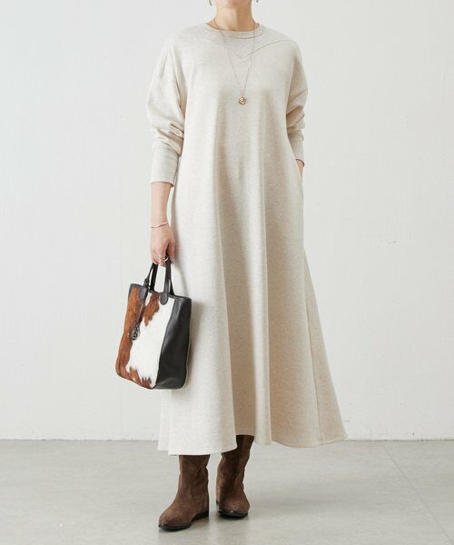 BEARDSLEY / ビアズリー ロング・マキシ丈ワンピース | 切り替え裏毛ワンピース | 詳細1