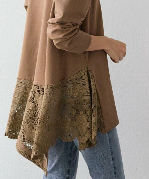 BEARDSLEY / ビアズリー カットソー | 《1/7(水)12:00予約開始》コットンレースカットソー（モカ）