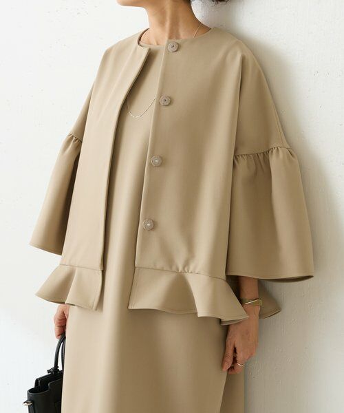 BEARDSLEY / ビアズリー その他アウター | 《1/4(日)12:00予約開始・LIVETART》裾フリルジャケット（ベージュ）