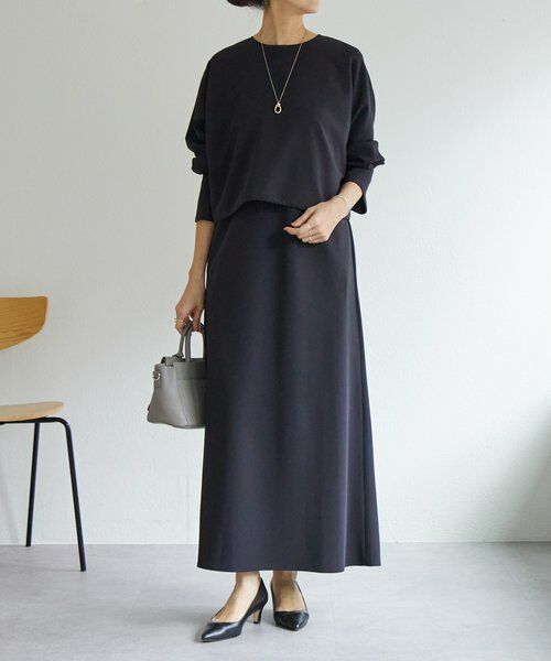 BEARDSLEY / ビアズリー ロング・マキシ丈ワンピース | 《1/4(日)12:00・LIVETART》ダブルクロスコンビワンピース | 詳細1