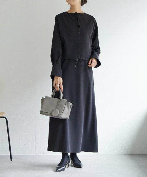 BEARDSLEY / ビアズリー ロング・マキシ丈ワンピース | 《1/4(日)12:00・LIVETART》ダブルクロスコンビワンピース | 詳細14