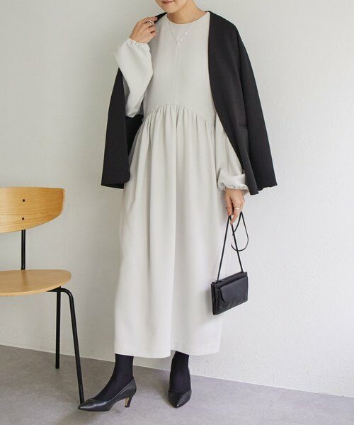 BEARDSLEY / ビアズリー ロング・マキシ丈ワンピース | 《1/4(日)12:00・LIVETART》ギャザーコクーンワンピース | 詳細17