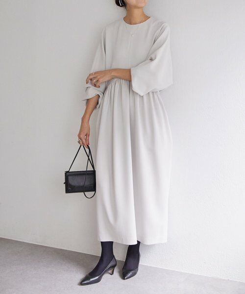 BEARDSLEY / ビアズリー ロング・マキシ丈ワンピース | 《1/4(日)12:00・LIVETART》ギャザーコクーンワンピース | 詳細4