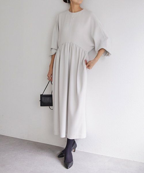 BEARDSLEY / ビアズリー ロング・マキシ丈ワンピース | 《1/4(日)12:00・LIVETART》ギャザーコクーンワンピース | 詳細5