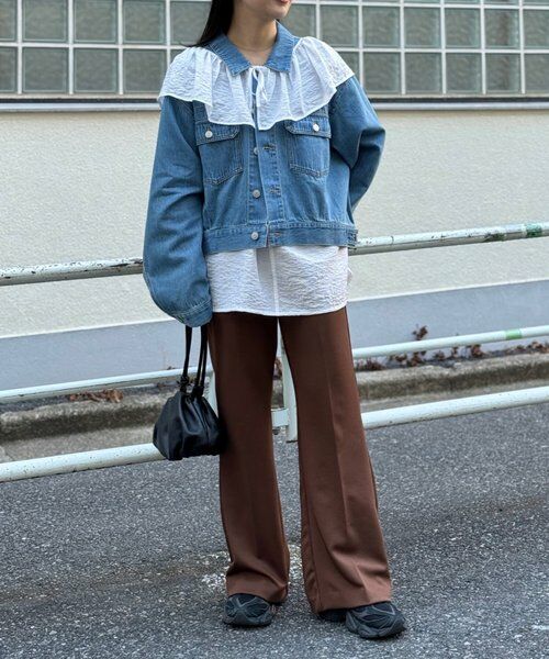 BEARDSLEY / ビアズリー その他パンツ | 《FRIPIER》サテンジャージーフレアパンツ | 詳細1