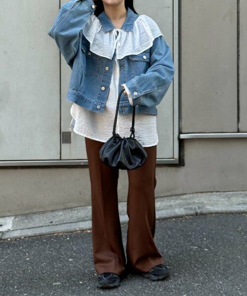 BEARDSLEY / ビアズリー その他パンツ | 《FRIPIER》サテンジャージーフレアパンツ | 詳細2