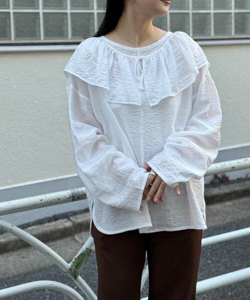 BEARDSLEY / ビアズリー シャツ・ブラウス | 《FRIPIER》フリルエリツキシャツTee | 詳細3