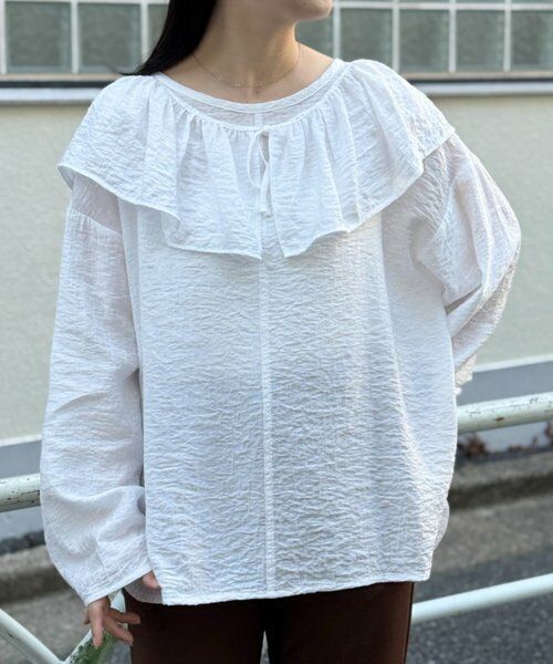 BEARDSLEY / ビアズリー シャツ・ブラウス | 《FRIPIER》フリルエリツキシャツTee | 詳細8