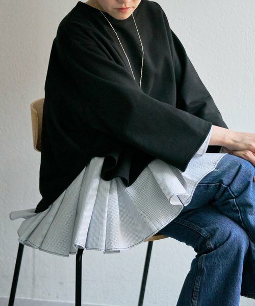 BEARDSLEY / ビアズリー カットソー | 《1/23(金)11：00予約開始》フレアコンビトレーナー（ブラック）