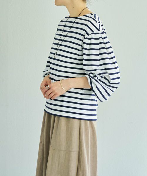 BEARDSLEY / ビアズリー カットソー | 《1/23(金)11：00予約開始》パフスリーブボーダープルオーバー | 詳細7