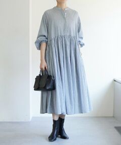 BEARDSLEY / ビアズリー ロング・マキシ丈ワンピース | 《1/23(金)11：00予約開始》先染めギャザーワンピース