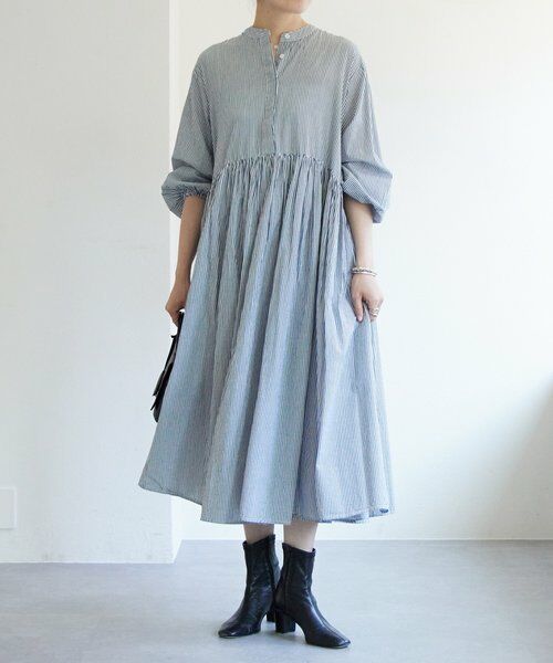 BEARDSLEY / ビアズリー ロング・マキシ丈ワンピース | 《1/23(金)11：00予約開始》先染めギャザーワンピース | 詳細1