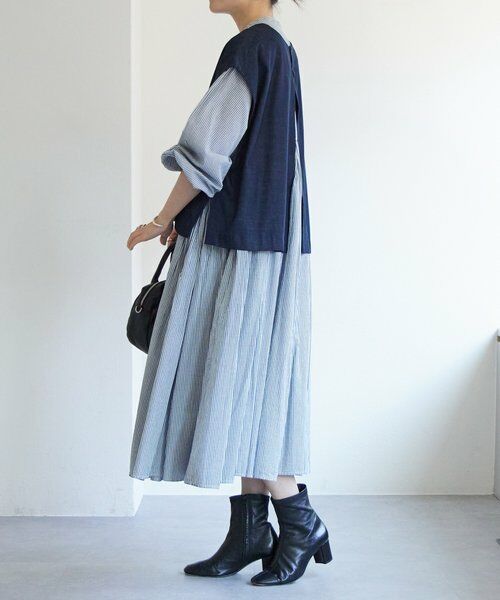 BEARDSLEY / ビアズリー ロング・マキシ丈ワンピース | 《1/23(金)11：00予約開始》先染めギャザーワンピース | 詳細16