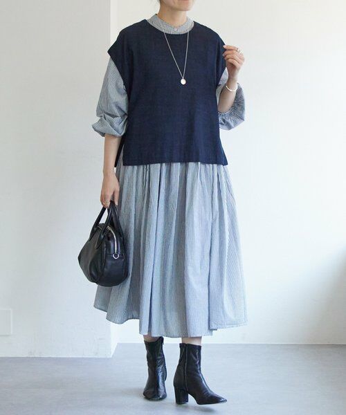 BEARDSLEY / ビアズリー ロング・マキシ丈ワンピース | 《1/23(金)11：00予約開始》先染めギャザーワンピース | 詳細18