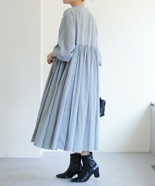 BEARDSLEY / ビアズリー ロング・マキシ丈ワンピース | 《1/23(金)11：00予約開始》先染めギャザーワンピース | 詳細2