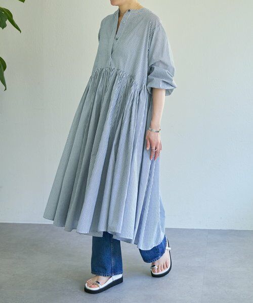 BEARDSLEY / ビアズリー ロング・マキシ丈ワンピース | 《1/23(金)11：00予約開始》先染めギャザーワンピース | 詳細25