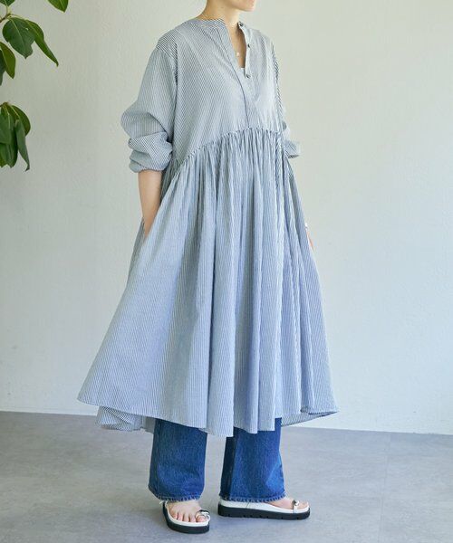 BEARDSLEY / ビアズリー ロング・マキシ丈ワンピース | 《1/23(金)11：00予約開始》先染めギャザーワンピース | 詳細26