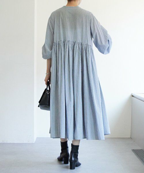 BEARDSLEY / ビアズリー ロング・マキシ丈ワンピース | 《1/23(金)11：00予約開始》先染めギャザーワンピース | 詳細3