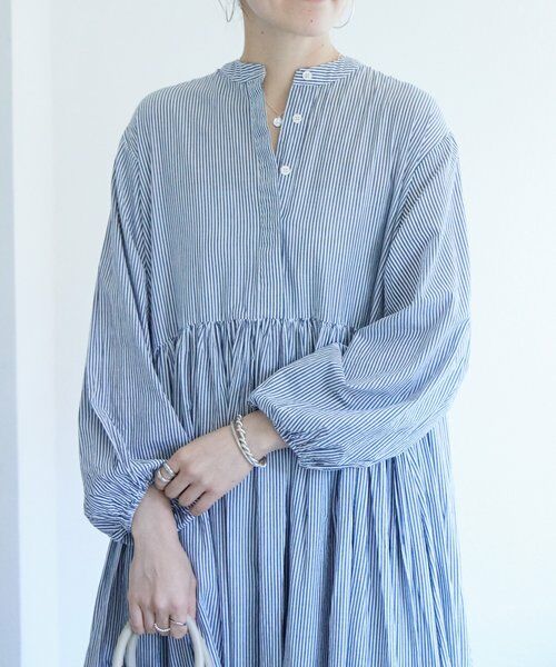 BEARDSLEY / ビアズリー ロング・マキシ丈ワンピース | 《1/23(金)11：00予約開始》先染めギャザーワンピース | 詳細5