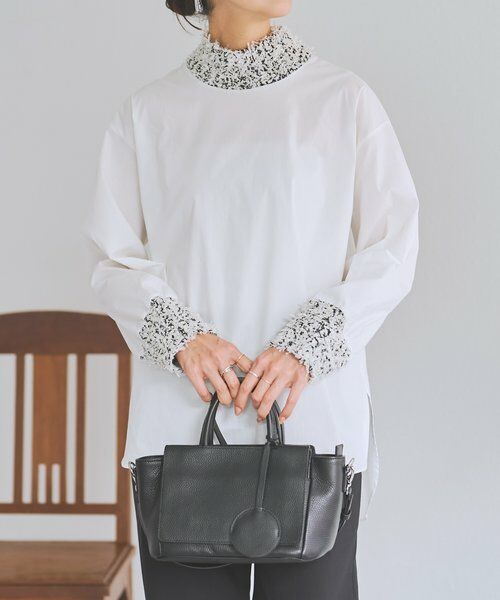 BEARDSLEY / ビアズリー シャツ・ブラウス | ツイードニットコンビシャツ | 詳細10