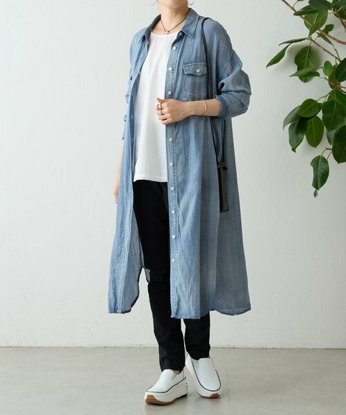 BEARDSLEY / ビアズリー ロング・マキシ丈ワンピース | シフォンデニムシャツワンピース | 詳細13