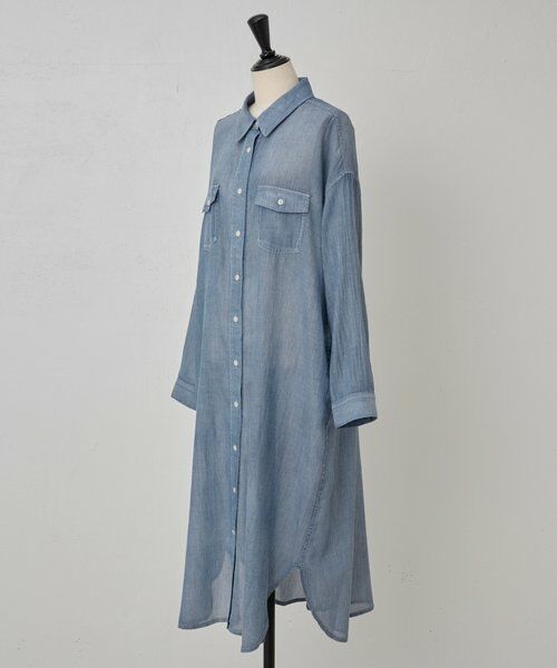 BEARDSLEY / ビアズリー ロング・マキシ丈ワンピース | シフォンデニムシャツワンピース | 詳細15