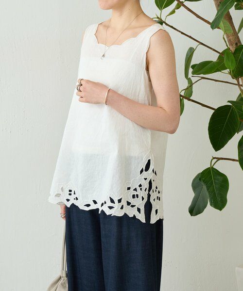 BEARDSLEY / ビアズリー シャツ・ブラウス | 《4/1(水)20：00予約開始》カットワークタンク | 詳細1