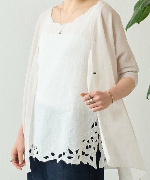 BEARDSLEY / ビアズリー シャツ・ブラウス | 《4/1(水)20：00予約開始》カットワークタンク（ホワイト）