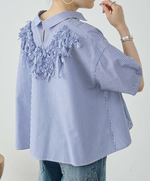 BEARDSLEY / ビアズリー シャツ・ブラウス | 《4/1(水)20：00予約開始》パペルピカドショートシャツ（ブルー）