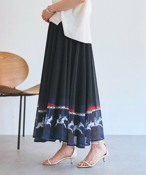 BEARDSLEY / ビアズリー ロング・マキシ丈スカート | メリーゴーランドウエストリブスカート | 詳細3