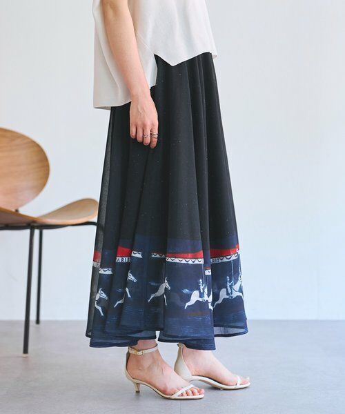 BEARDSLEY / ビアズリー ロング・マキシ丈スカート | メリーゴーランドウエストリブスカート | 詳細5