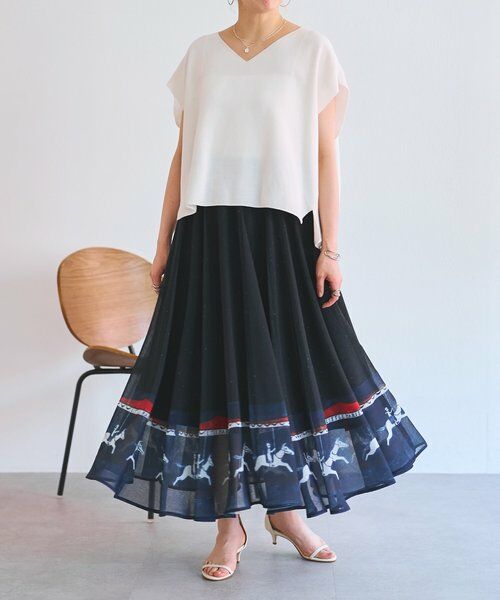 BEARDSLEY / ビアズリー ロング・マキシ丈スカート | メリーゴーランドウエストリブスカート | 詳細8