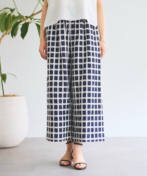 BEARDSLEY / ビアズリー その他パンツ | 綿麻ウインドペンパンツ（ネイビー）